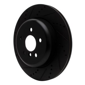 BMW 430I Brake Rotor (1) - Rear - R1 Concepts - Drilled & Slotted - Black - `17-`25